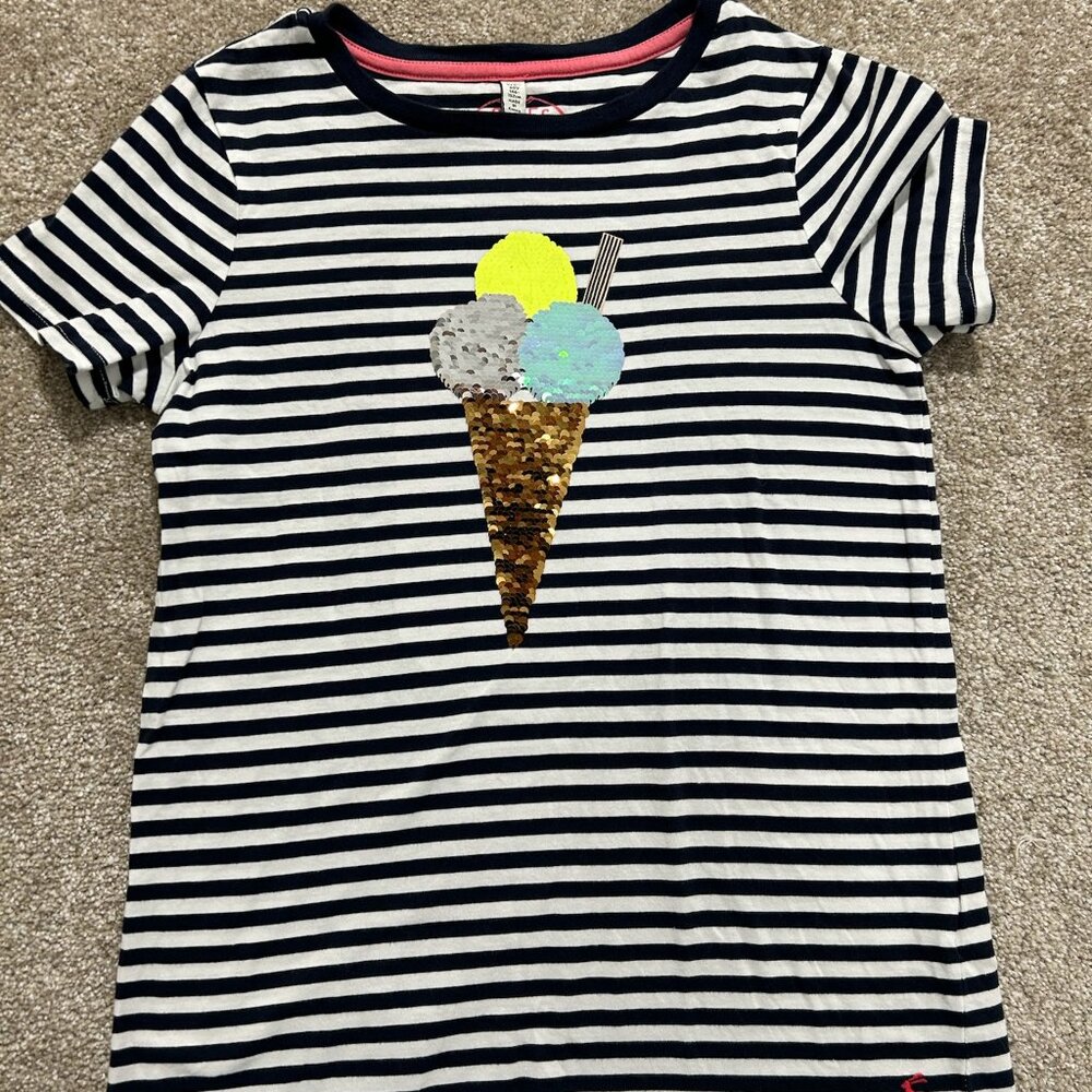 Joules 11-12 flip sequin ice cream‎ shirt